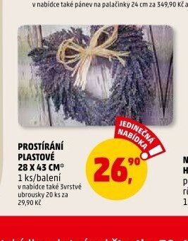 PROSTÍRÁNÍ PLASTOVÉ