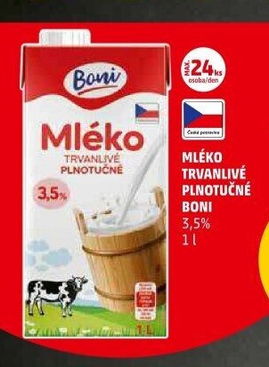 Mléko trvanlivé Boni 3,5% 1 l