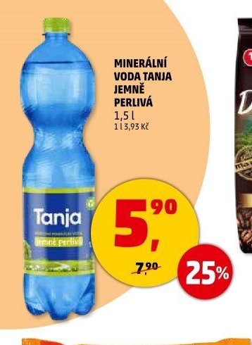 Minerální voda Tanja jemně perlivá 1,5 l