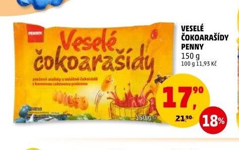 Veselé čokoarašídy Penny 150 g