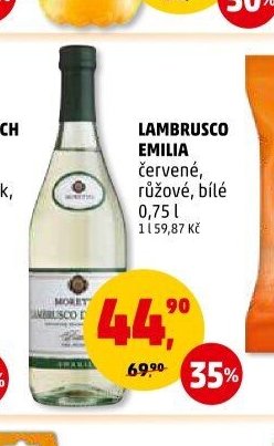 Lambrusco Emilia červené, růžové, bílé 0,75 l