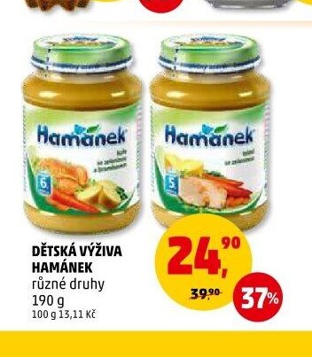 Dětská výživa Hamánek různé druhy 190 g