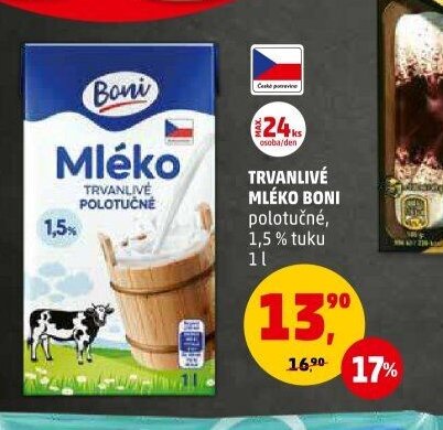 Trvanlivé mléko Boni