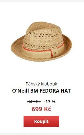 Pánský klobouk O'Neill BM FEDORA HAT