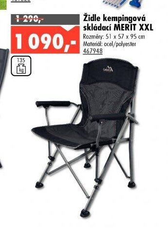Židle kempingová skládací MERIT XXL - UNI HOBBY akcniletaky.com