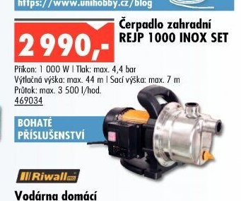 Čerpadlo zahradní REJP 1000 INOX SET