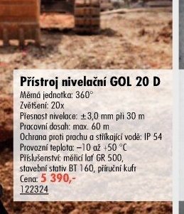Přístroj nivelační GOL 20 D - UNI HOBBY akcniletaky.com