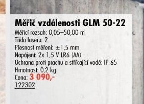 Měřič vzdálenosti GLM 50-22 - UNI HOBBY akcniletaky.com