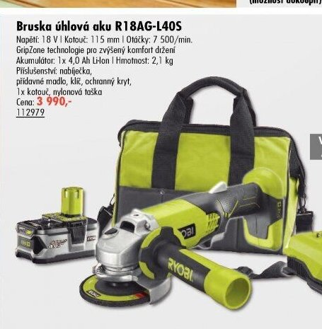 Bruska úhlová aku R18AG-L40S - UNI HOBBY akcniletaky.com
