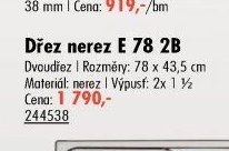 Dřez nerez E 78 2B - UNI HOBBY akcniletaky.com