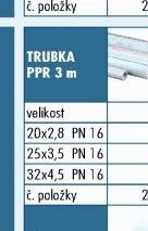 Rozvody PPR - Trubka PPR 3 m - UNI HOBBY akcniletaky.com