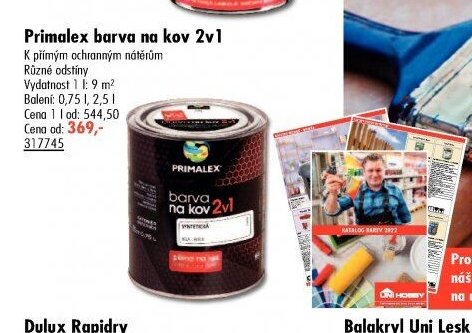Primalex barva na kov 2v1 - UNI HOBBY akcniletaky.com
