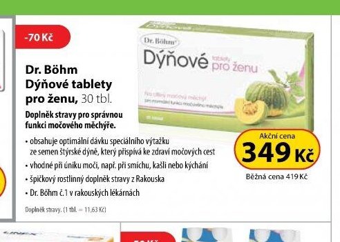 Dr. Böhm Dýňové tablety pro ženu, 30 tbl.