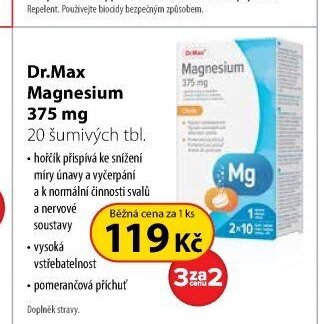 Dr.Max Magnesium 375 mg 20 šumivých tbl.