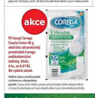 Corega fixační krém 40 g + antibakteriální tablety