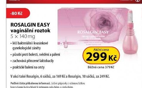 ROSALGIN EASY vaginální roztok, 5 x 140 mg