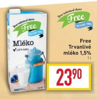 Free Trvanlivé mléko 1,5%