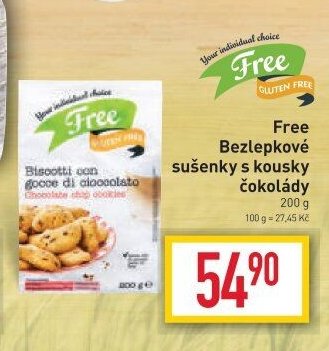 Free Bezlepkové sušenky s kousky čokolády