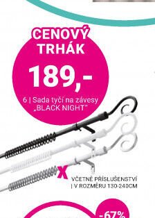 Sada tyčí na závěsy BLACK NIGHT - Möbelix akcniletaky.com