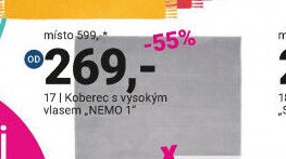 Koberec s vysokým vlasem „NEMO 1“ - Möbelix akcniletaky.com