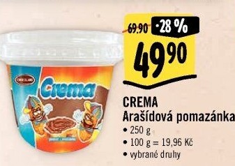 Arašídová pomazánka Crema Chocoland