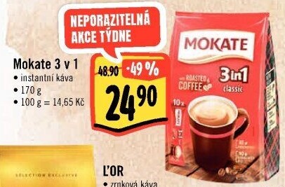 Instantní káva porcovaná 3v1 Mokate