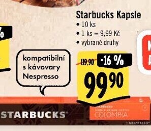 Kapsle Nespresso Starbucks