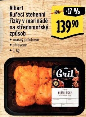 Kuřecí stehenní řízek v marinádě Středomoří Albert Gril