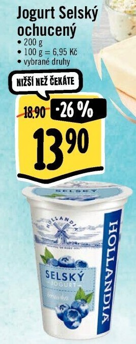 Ochucený jogurt selský Hollandia