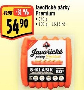 Párky javořické premium Kostelecké uzeniny