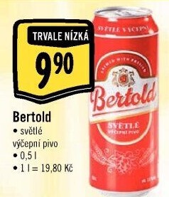 Pivo světlé výčepní Bertold