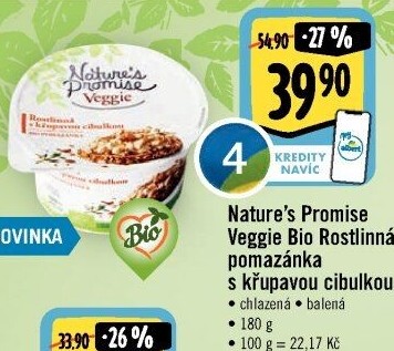 Pomazánka s křupavou cibulkou Veggie Bio Nature'