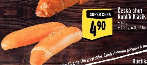 Rohlík Klasik Česká chuť