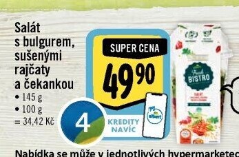 Salát s bulgurem, sušenými rajčaty a čekankou Albert Fresh Bistro