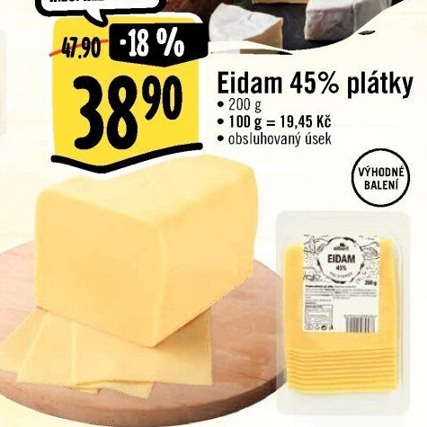 Sýr Eidam 45% Albert