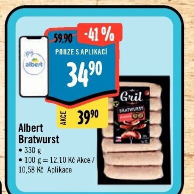 Grilovací klobása bratwurst Albert Gril