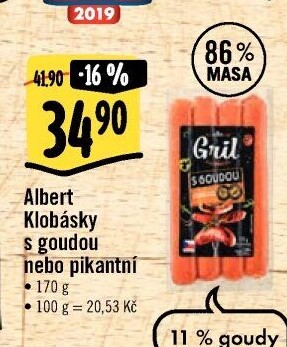 Klobása s goudou Albert Gril