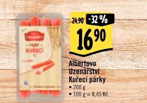 Párky kuřecí Albertovo uzenářství
