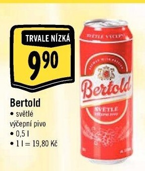 Pivo světlé výčepní Bertold