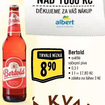 Pivo světlé výčepní Bertold