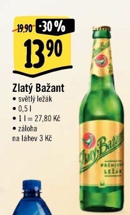 Pivo světlý ležák 12° Zlatý Bažant