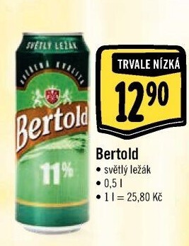 Pivo světlý ležák Bertold