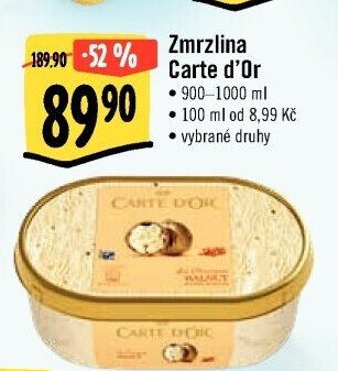 Zmrzlina ve vaničce Carte D'