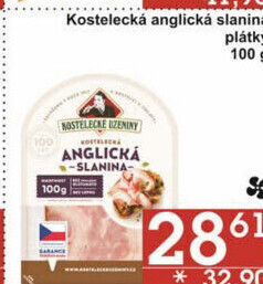 Anglická slanina kostelecká Kostelecké uzeniny