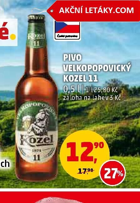 Pivo Velkopopovický Kozel 11 0,5l