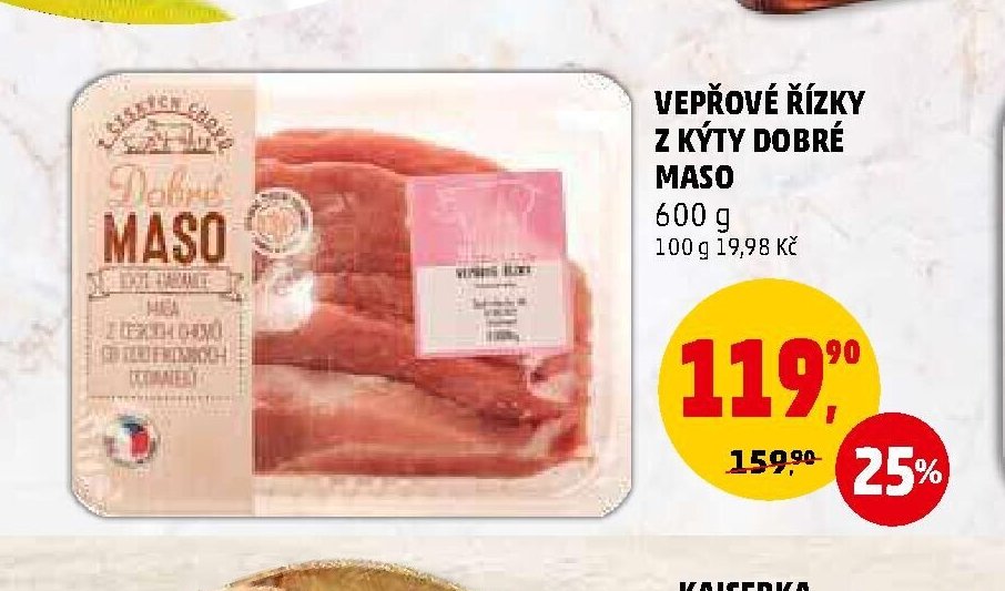 VEPŘOVÉ ŘÍZKY Z KÝTY DOBRÉ MASO