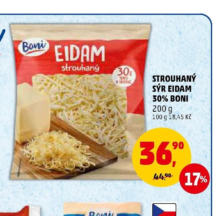 STROUHANÝ SÝR EIDAM 30% BONI 200 g