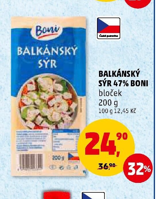 BALKÁNSKÝ SÝR 47% BONI bloček 200 g