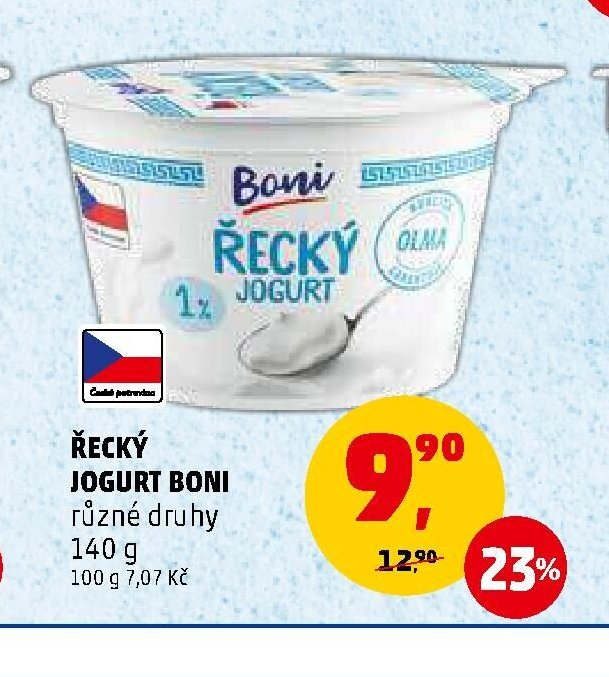 ŘECKÝ JOGURT BONI různé druhy 140 g