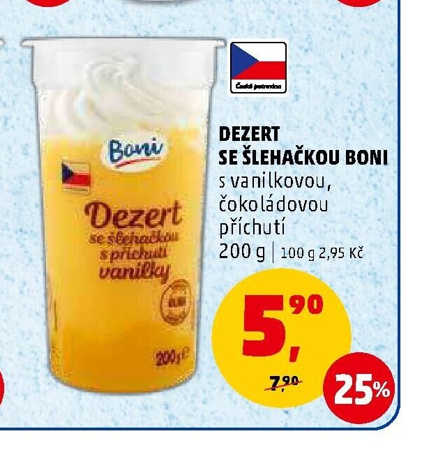 DEZERT SE ŠLEHAČKOU BONI s vanilkovou, čokoládovou příchutí 200 g